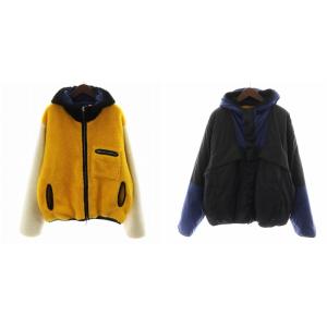 22AW リップストップナイロンバイカラーリバーシブルフードブルゾン 50 イエロー ブラック