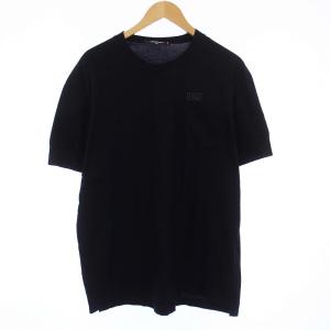 Ibra Fit 胸ポケットTシャツ カットソー 半袖 クルーネック XL 黒 ブラック S74GD0880