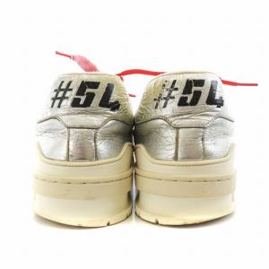 LOUIS VUITTON LVトレイナー ライン スニーカー メタリック レザー 6 シルバーカラー