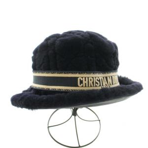 Christian Dior 23AW D-Bobby ボブハット ラムファー ラムレザー 58 ネイビー