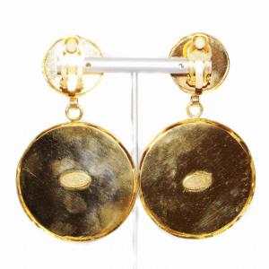 CHANEL Matelasse イヤリング 蝶バネ式 ヴィンテージ 保存箱付き メッキ ゴールドカラー