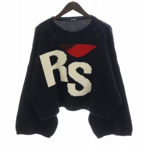 RS ニット セーター ロゴ XS ネイビー ホワイト