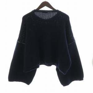 RAF SIMONS RS ニット セーター ロゴ XS ネイビー ホワイト