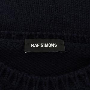 RAF SIMONS RS ニット セーター ロゴ XS ネイビー ホワイト