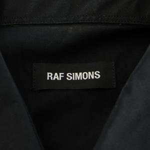 RAF SIMONS シャツ ノースリーブ ロゴ コットン 48 L 黒 ブラック /AN9