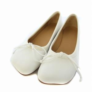 バレリーナ パンプス レザー 36 ホワイト