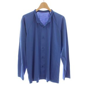 スタンドカラー シャツ 長袖 コットン 1 S 青 ブルー /YM AA