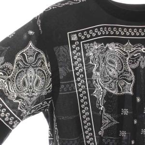 sacai Tシャツ カットソー バンダナプリント 半袖 2 M 黒 ブラック 19-01913M