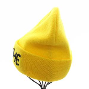 Supreme ニット帽 ロゴ イエロー