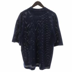 alexanderwang Tシャツ カットソー 半袖 メッシュ ロゴ NEW YORK 自由の女神 S 紺 ネイビー