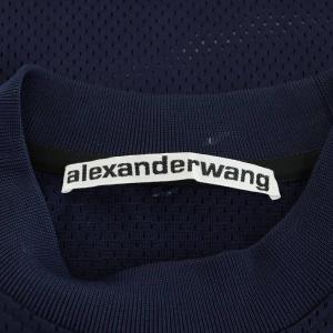 alexanderwang Tシャツ カットソー 半袖 メッシュ ロゴ NEW YORK 自由の女神 S 紺 ネイビー