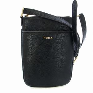 FURLA ショルダーバッグ ポシェット レザー カードケース付き 黒 ブラック
