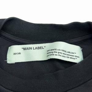 Off-White Tシャツ カットソー 半袖 バックプリント フラワー 花 XS 黒 ブラック /AN7