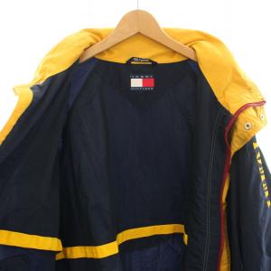 TOMMY HILFIGER Bomber Jacket ブルゾン アウター ロゴ刺繍 XL 紺 ネイビー 黄 イエロー /YT
