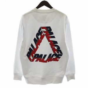 PALACE 2019AW FW SPLIT P3 CREW スウェット トレーナー 長袖 ロゴ M 白 ホワイト /AN3