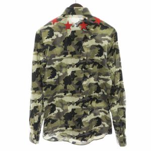 GIVENCHY SLIM FIT シャツ 長袖 星 スター カモフラ 迷彩柄 カーキ