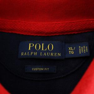 POLO RALPH LAUREN PRL CLUB ポロシャツ 半袖 ロゴ XL 紺 ネイビー 赤 レッド