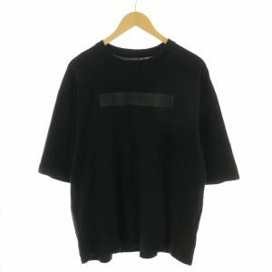 Tシャツ カットソー 半袖 ロゴ エンボス加工 XL 黒 ブラック /AN40