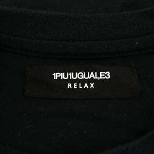 1PIU1UGUALE3 RELAX Tシャツ カットソー 半袖 ロゴ エンボス加工 XL 黒 ブラック /AN40