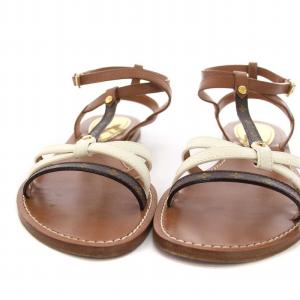 LOUIS VUITTON エクスプローラーライン モノグラム サンダル 38.5 ブラウン 1A65VT