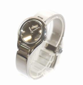 GUCCI ラウンドフェイスバングルウォッチ 腕時計 クォーツ アナログ 2針 ステンレススチール シルバーカラー 6700L