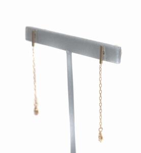 VENDOME AOYAMA ピアス ティアドロップ チェーン K10 ダイヤモンド 保存箱付き ゴールドカラー イエローゴールド