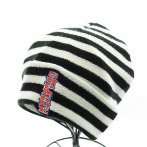 Supreme Vertical Logo Striped Beanie ブラック ホワイト