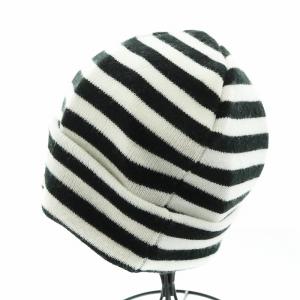 Supreme Vertical Logo Striped Beanie ブラック ホワイト