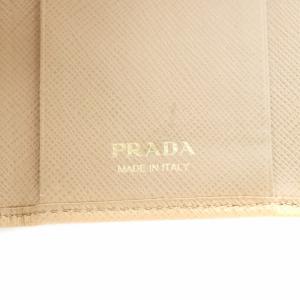 PRADA キーケース 6連 ロゴ レザー ベージュ 1PG222