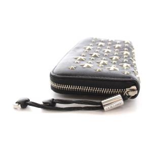 JIMMY CHOO 長財布 ラウンドファスナー スタースタッズ レザー 黒 ブラック