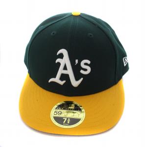 NEW ERA 59FIFTY MLBオンフィールド オークランド アスレチックス ホーム キャップ 帽子 ロゴ 7 5/8 緑 グリーン