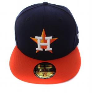 NEW ERA 59FIFTY MLBオンフィールド ヒューストン アストロズ ロード キャップ 帽子 ロゴ 7 3/8 紺 ネイビー オレンジ