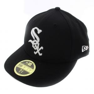 LP 59FIFTY MLBオンフィールド シカゴ ホワイトソックス ゲーム キャップ 帽子 ロゴ 7 3/4 黒 ブラック