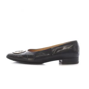 CELINE パンプス ローヒール シューズ スクエアトゥ 37 23.5cm 黒 ブラック