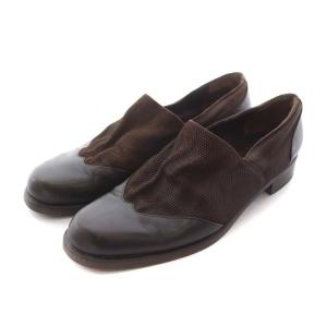 GIORGIO ARMANI スリッポン シューズ パンプス 37.5 23.5cm 茶 ブラウン /YM