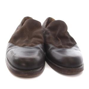 GIORGIO ARMANI スリッポン シューズ パンプス 37.5 23.5cm 茶 ブラウン /YM