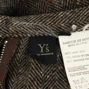 Y's ヨウジヤマモト フレアスカート ロング丈 総柄 ウール 3 L 茶 ブラウン