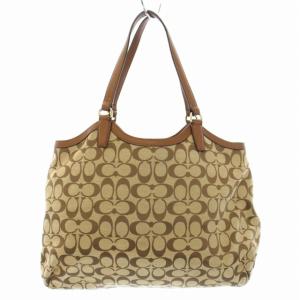 COACH トートバッグ ハンドバッグ シグネチャー パイソン 型押し レザー 茶 ブラウン F31444