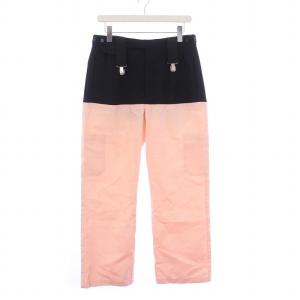 20SS SUSPENDER PANT サスペンダーパンツ ストレート バイカラー 44 S 黒 ブラック