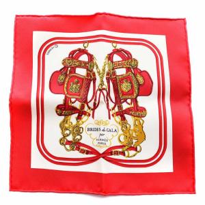 カレ20 CARRES20 ナノカレ BRIDES de GALA スカーフ 鞍 シルク 絹 赤 レッド
