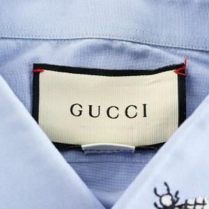GUCCI オックスフォード シャツ 長袖 コットン 42 16.5 XL 水色 ライトブルー