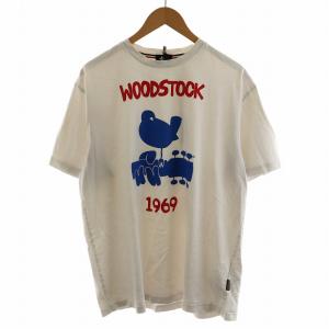 MAGLIA Tシャツ カットソー 半袖 ロゴプリント L 白 ホワイト 青 ブルー 赤 レッド /AN21