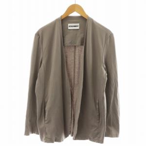 COTTON DOUBLE FACE COLLARLESS CARDIGAN コットンダブルフェイス カラーレスカーディガン