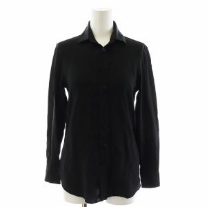 16年製 シャツ ブラウス 長袖 シルク 絹 F34 XS 黒 ブラック /AN7