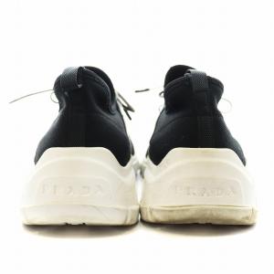 PRADA ニットファブリックスニーカー 23.5cm ブラック ホワイト