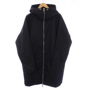 DSQUARED2 バックロゴプリント ナイロンコート フーディ アウター ロング S 黒 ブラック S74AM1117