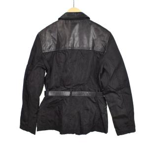 PRADA ナイロンジャケット レザー切替 ベルト付き M ブラック