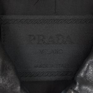 PRADA ナイロンジャケット レザー切替 ベルト付き M ブラック