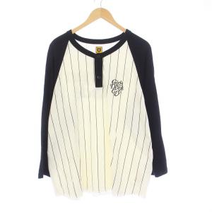 Girls Don't Cry Baseball Tee Tシャツ カットソー 長袖 ヘンリーネック ロゴ ストライプ XL
