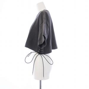 JOHN LAWRENCE SULLIVAN LACE-UP SHORT TOP レースアップ ショート トップ カットソー 半袖 グレー /KH